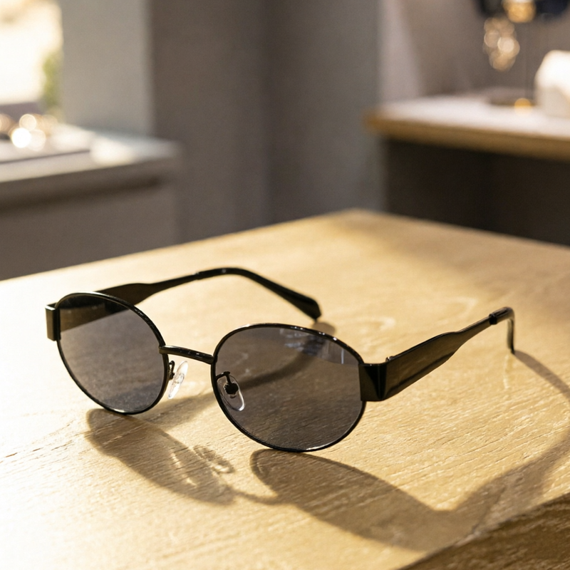 Gold Oval Sunglasses
