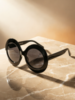 Bandimu Black Thick Frame Round Sunglasses - View 4