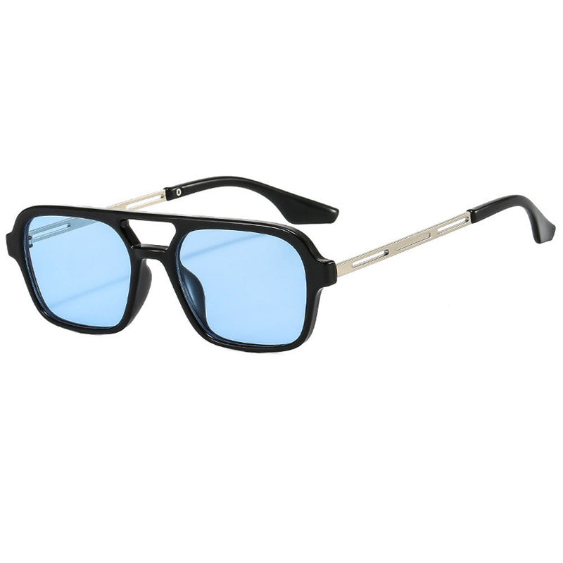Black Square Double Bridge Sunglasses