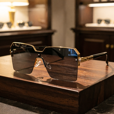 Bandimu Gold Rimless Square Sunglasses