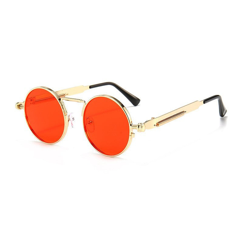 Gold Round Double Bridge Sunglasses