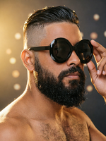 Bandimu Black Thick Frame Round Sunglasses - View 2