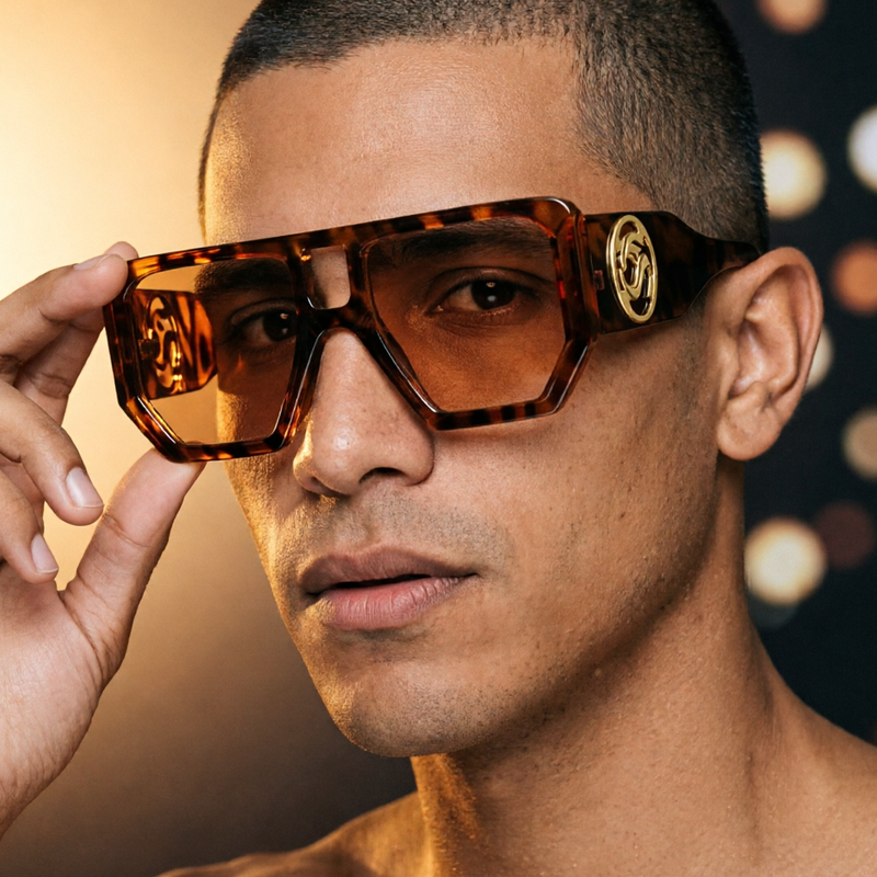 Leopard Oversized Gradient Sunglasses