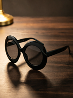 Bandimu Black Thick Frame Round Sunglasses - View 1