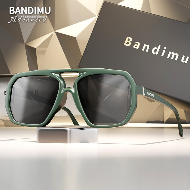 Retro UV400 Protection Square Sunglasses Unisex Outdoor Shades - Green