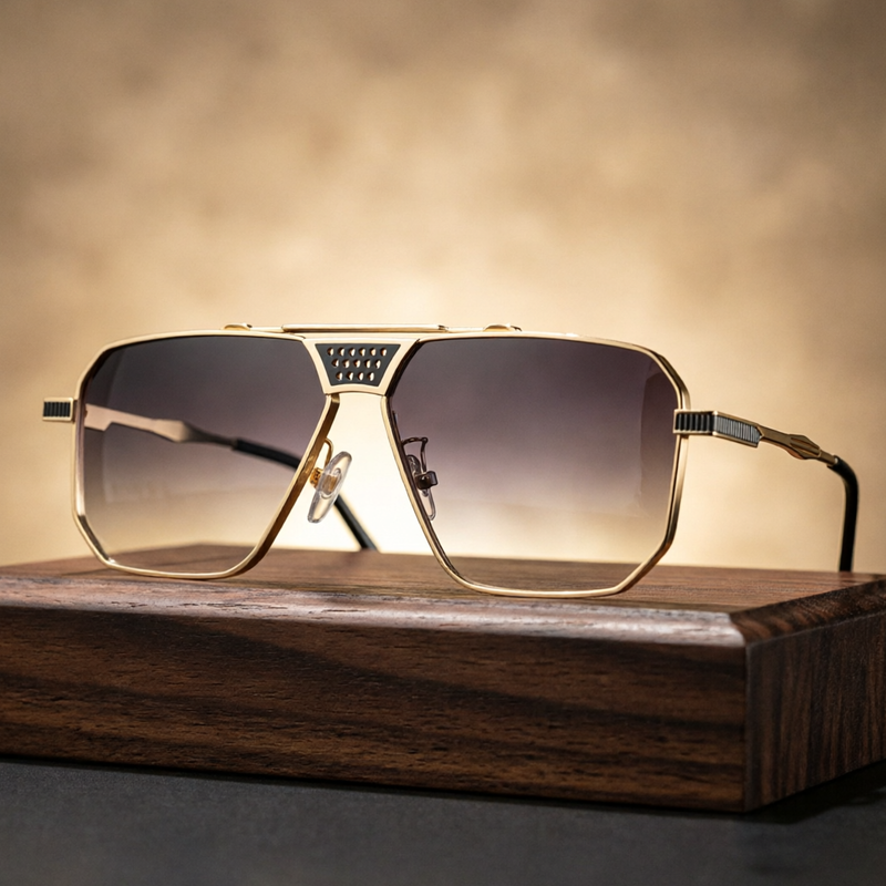 Gold Gradient Aviator Sunglasses