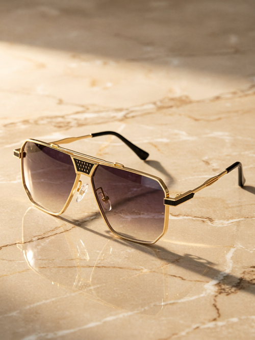 Bandimu Gold Gradient Aviator Sunglasses
