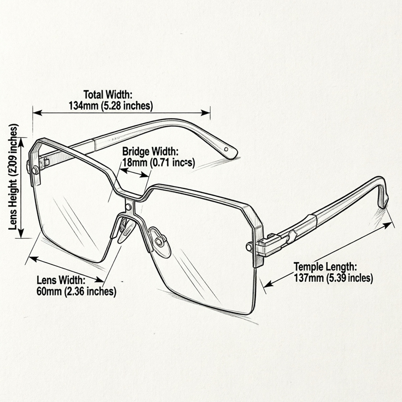Gold Rimless Square Sunglasses