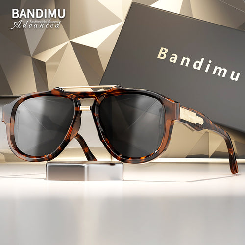 Bandimu Vintage Tortoise Shell Aviator Sunglasses | UV400 Protection Luxury Pilot Shades