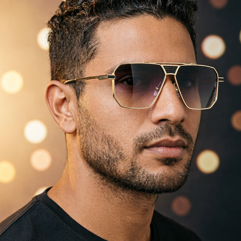 Gold Gradient Aviator Sunglasses