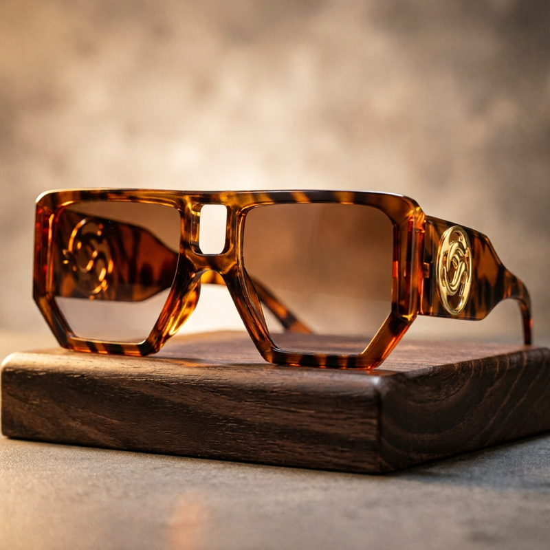 Leopard Oversized Gradient Sunglasses