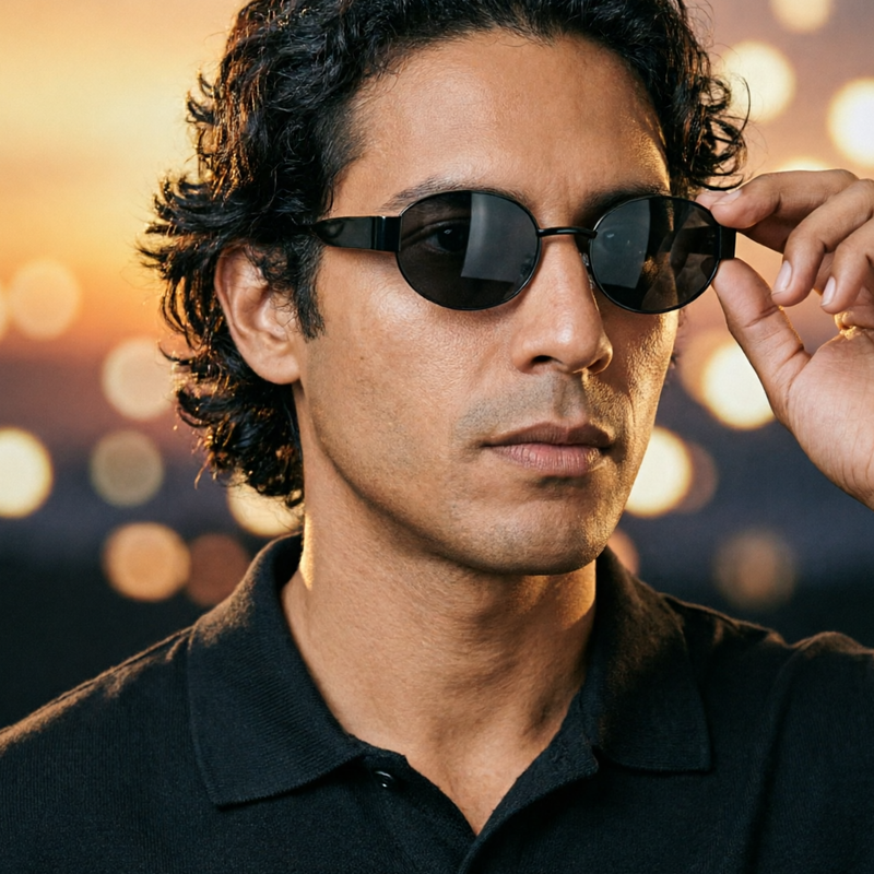 Gold Oval Sunglasses