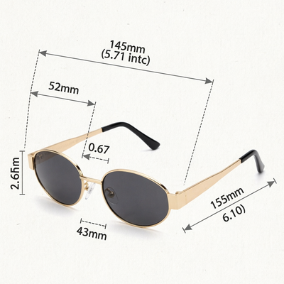 Bandimu Gold Oval Sunglasses
